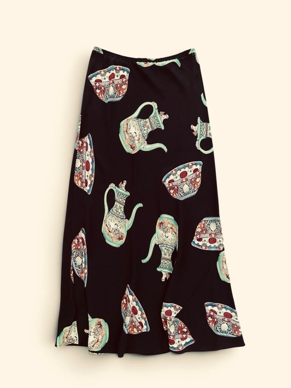 Vintage Harari Tea Time Silk Skirt